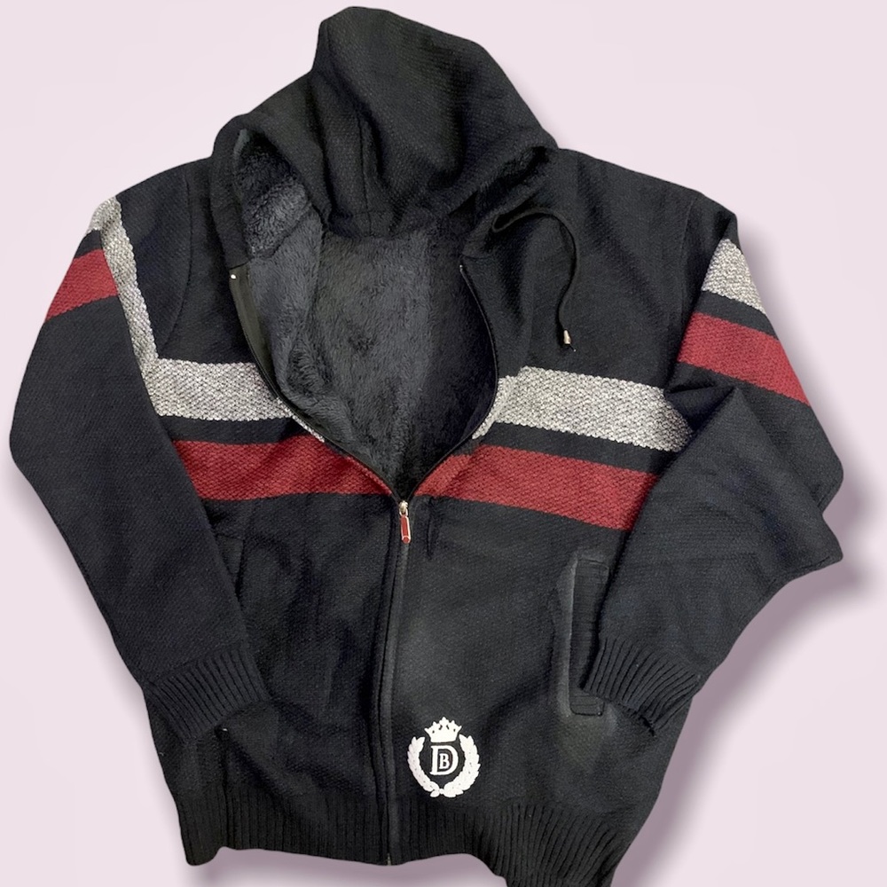 DBC by Dope Boy Couture full zip fur lined hooded sweater